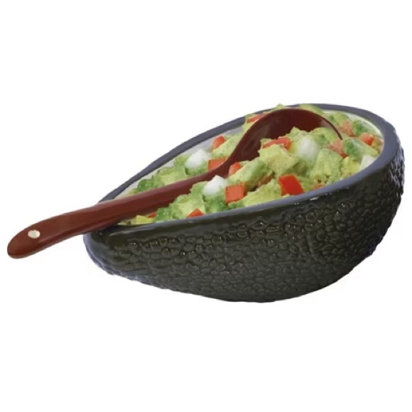 🛑SOLD🛑TEXTURED CERAMIC AVOCADO SERVING BOWL SET - Picture 4 of 4